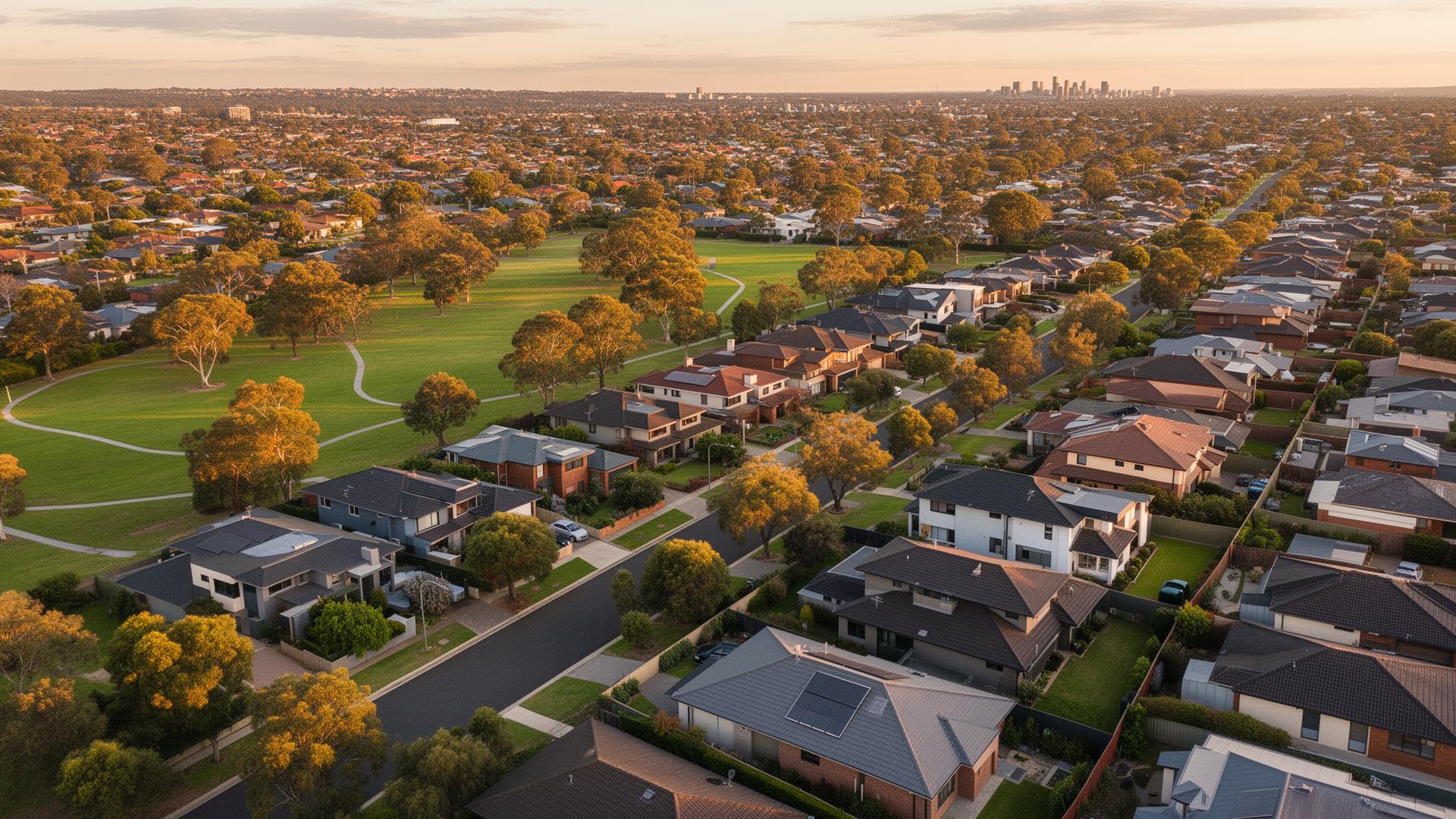 South-West Sydney suburbs aerial view